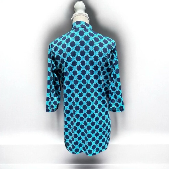 🌻 Lulu-B Blue Medallion Tunic Top Size Small - Picture 5 of 7